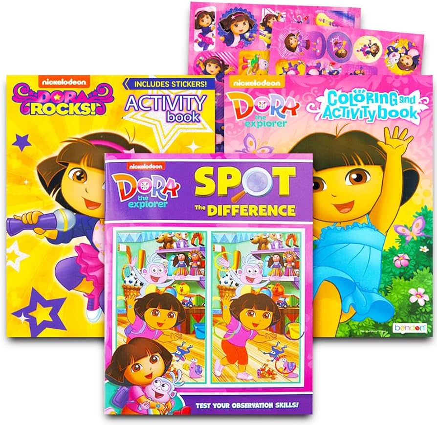 Amazon.com: Dora the Explorer Coloring Book Super Set - 3 Dora